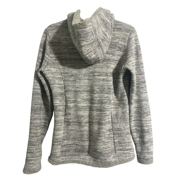 KUHL Women Alaska Full Zip Hoodie Jacket Sherpa Trim Grey/Cream size Small - Picture 3 of 14